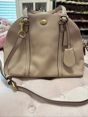 Coach Dome Satchel in Light Beige with Gold Hardware